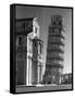 Famed Leaning Tower of Pisa Standing Next to the Baptistry of the Cathedral-Margaret Bourke-White-Framed Stretched Canvas