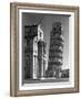 Famed Leaning Tower of Pisa Standing Next to the Baptistry of the Cathedral-Margaret Bourke-White-Framed Photographic Print
