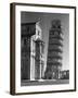 Famed Leaning Tower of Pisa Standing Next to the Baptistry of the Cathedral-Margaret Bourke-White-Framed Photographic Print