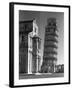 Famed Leaning Tower of Pisa Standing Next to the Baptistry of the Cathedral-Margaret Bourke-White-Framed Photographic Print