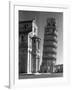 Famed Leaning Tower of Pisa Standing Next to the Baptistry of the Cathedral-Margaret Bourke-White-Framed Photographic Print