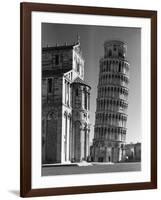 Famed Leaning Tower of Pisa Standing Next to the Baptistry of the Cathedral-Margaret Bourke-White-Framed Photographic Print