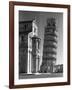 Famed Leaning Tower of Pisa Standing Next to the Baptistry of the Cathedral-Margaret Bourke-White-Framed Photographic Print