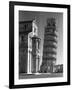 Famed Leaning Tower of Pisa Standing Next to the Baptistry of the Cathedral-Margaret Bourke-White-Framed Photographic Print