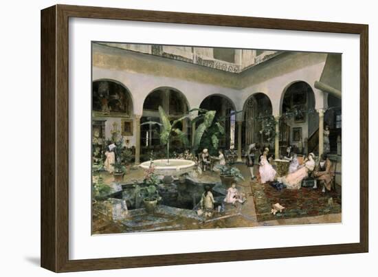 Familia En Un Patio De Sevilla-Luis Jimenez Aranda-Framed Giclee Print