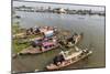 Families in their River Boats at the Local Market in Chau Doc, Mekong River Delta, Vietnam-Michael Nolan-Mounted Photographic Print