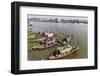 Families in their River Boats at the Local Market in Chau Doc, Mekong River Delta, Vietnam-Michael Nolan-Framed Premium Photographic Print