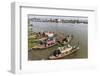 Families in their River Boats at the Local Market in Chau Doc, Mekong River Delta, Vietnam-Michael Nolan-Framed Premium Photographic Print