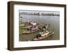 Families in their River Boats at the Local Market in Chau Doc, Mekong River Delta, Vietnam-Michael Nolan-Framed Photographic Print