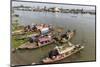 Families in their River Boats at the Local Market in Chau Doc, Mekong River Delta, Vietnam-Michael Nolan-Mounted Photographic Print