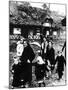 Families Leaving their Village Bombarded During the Normandy Landings, France, 1944-null-Mounted Giclee Print