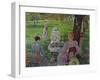 Famille dans un verger-Family in a garden with fruit trees.-Theo van Rysselberghe-Framed Giclee Print