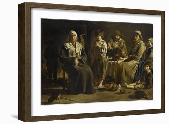 Famille de paysans dans un intérieur-Louis Le Nain-Framed Giclee Print