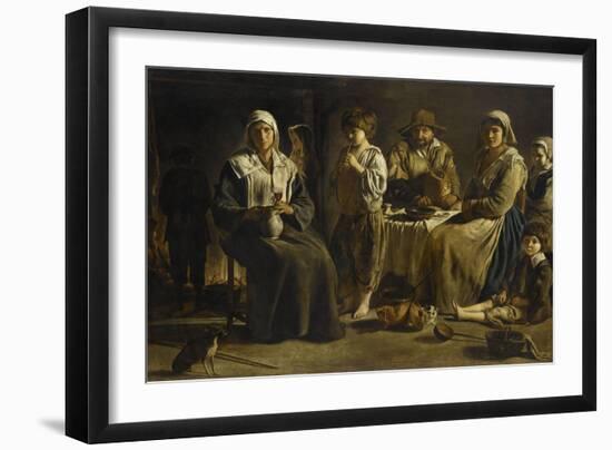 Famille de paysans dans un intérieur-Louis Le Nain-Framed Giclee Print