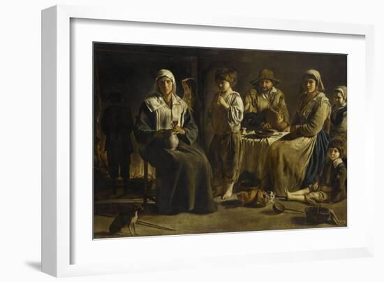 Famille de paysans dans un intérieur-Louis Le Nain-Framed Giclee Print