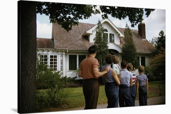 Family Admiring Home-William P. Gottlieb-Stretched Canvas