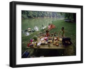 Family at a Picnic-null-Framed Premium Photographic Print