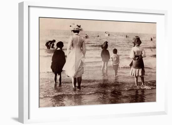 Family at the Beach, 1890-null-Framed Photographic Print