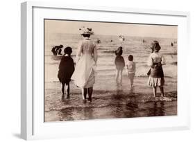 Family at the Beach, 1890-null-Framed Photographic Print