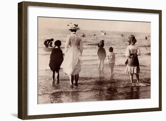 Family at the Beach, 1890-null-Framed Photographic Print