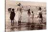 Family at the Beach, 1890-null-Stretched Canvas