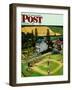 "Family Baseball" Saturday Evening Post Cover, September 2, 1950-John Falter-Framed Giclee Print