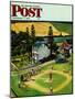 "Family Baseball" Saturday Evening Post Cover, September 2, 1950-John Falter-Mounted Giclee Print