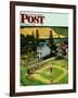 "Family Baseball" Saturday Evening Post Cover, September 2, 1950-John Falter-Framed Giclee Print