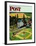 "Family Baseball" Saturday Evening Post Cover, September 2, 1950-John Falter-Framed Giclee Print