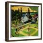 "Family Baseball", September 2, 1950-John Falter-Framed Premium Giclee Print