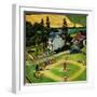 "Family Baseball", September 2, 1950-John Falter-Framed Premium Giclee Print