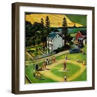 "Family Baseball", September 2, 1950-John Falter-Framed Giclee Print