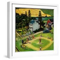 "Family Baseball", September 2, 1950-John Falter-Framed Giclee Print