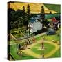 "Family Baseball", September 2, 1950-John Falter-Stretched Canvas