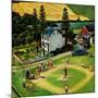 "Family Baseball", September 2, 1950-John Falter-Mounted Giclee Print