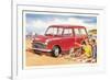 Family Beach Outing with Car-null-Framed Premium Giclee Print