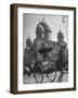 Family Being Pulled in a Rickshaw with a Russian Orthodox Church in the Background-Jack Birns-Framed Photographic Print