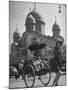 Family Being Pulled in a Rickshaw with a Russian Orthodox Church in the Background-Jack Birns-Mounted Photographic Print