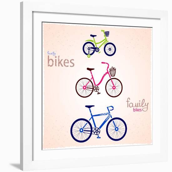 Family Bikes-Julka-Framed Art Print