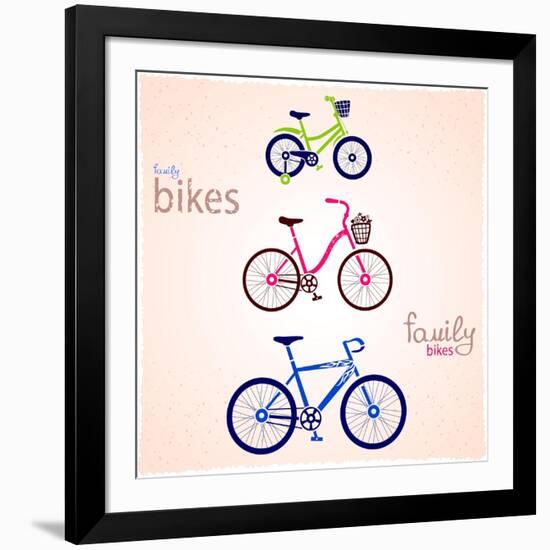 Family Bikes-Julka-Framed Art Print