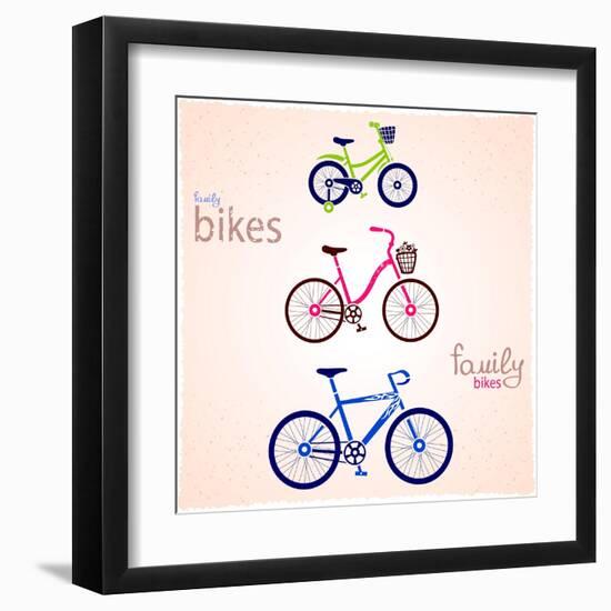 Family Bikes-Julka-Framed Art Print