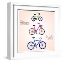 Family Bikes-Julka-Framed Art Print