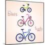 Family Bikes-Julka-Mounted Art Print