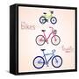 Family Bikes-Julka-Framed Stretched Canvas