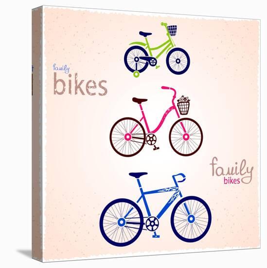 Family Bikes-Julka-Stretched Canvas