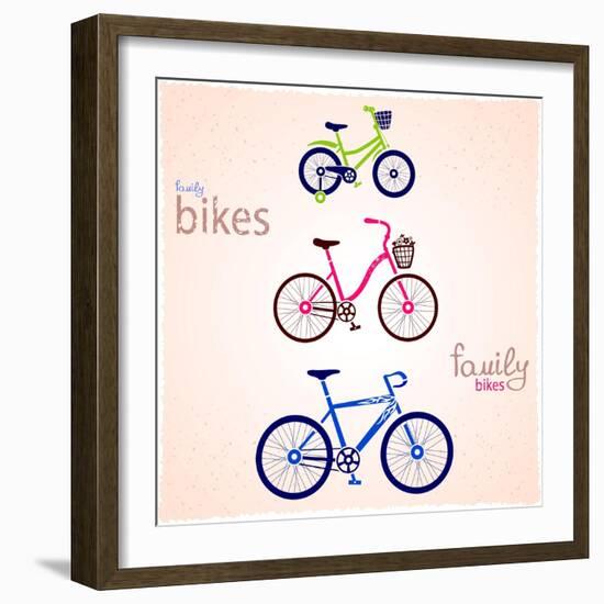 Family Bikes-Julka-Framed Art Print