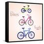 Family Bikes-Julka-Framed Stretched Canvas