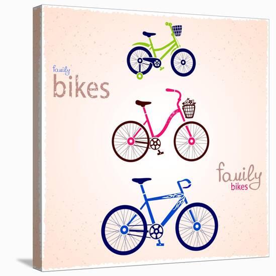 Family Bikes-Julka-Stretched Canvas