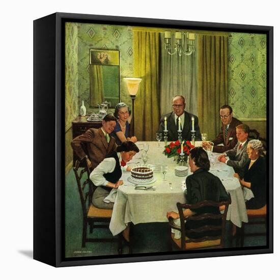 "Family Birthday Party", March 15, 1952-John Falter-Framed Stretched Canvas