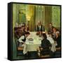 "Family Birthday Party", March 15, 1952-John Falter-Framed Stretched Canvas